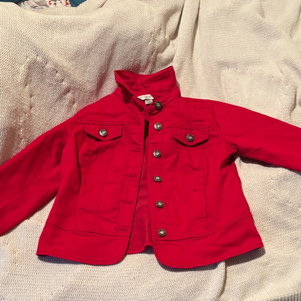 Christopher & Banks Kids Red Jean Jacket